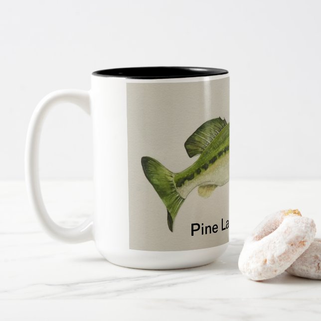 Big Bass Coffee Mugg, 15 oz Två-Tonad Mugg (Med munk)