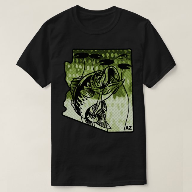 Big Bass Fishing Arizona State Largemouth Bass Fis T Shirt (Design framsida)