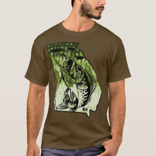 Big Bass Fishing Georgia State Largemouth Bass Fis T Shirt