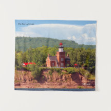 Big Bay fyr från vatten tapestry