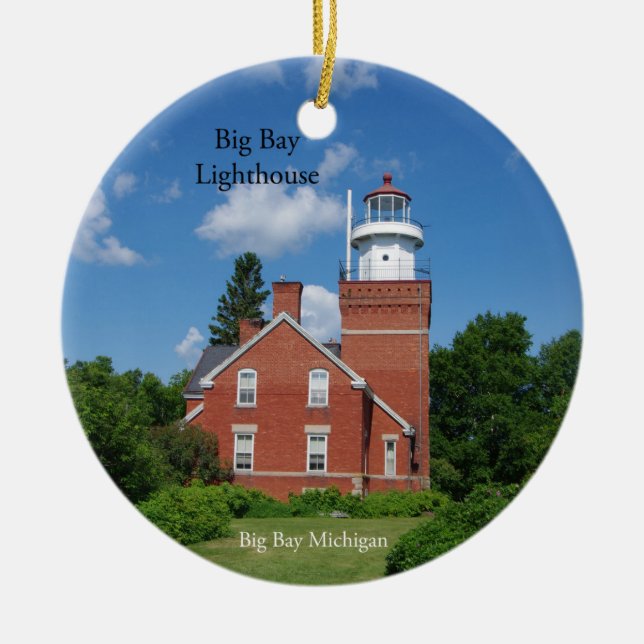 Big Bay Lighthouse-ornament Julgransprydnad Keramik (Framsidan)
