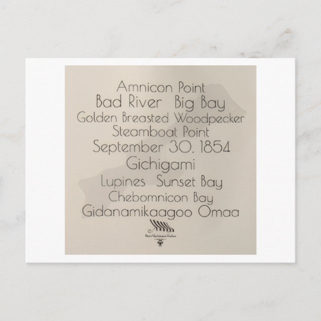 Big Bay Madeline Island Words Postcard Vykort (Framsida)