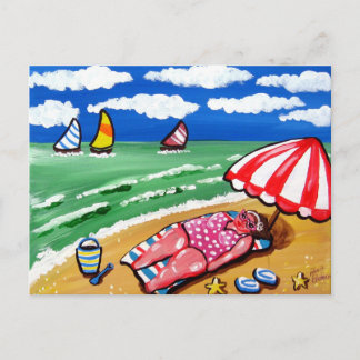 Big Beach Diva Sunbur Post Card Vykort