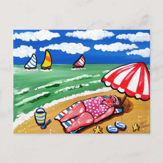 Big Beach Diva Sunbur Post Card Vykort (Framsida)