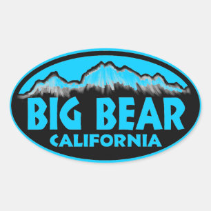 Big Bear California Blue oval-klistermärken Ovalt Klistermärke