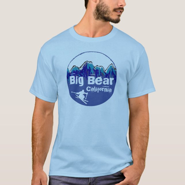 Big Bear California Blue skier killar T Tröja (Framsida)
