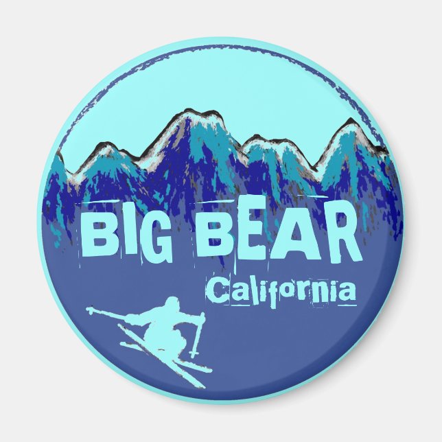 Big Bear California teal Blue ski magnet (Framsidan)