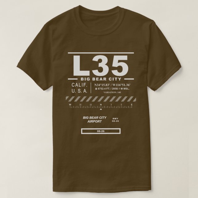 Big Bear City Airport RBF L35 T-Shirt (Design framsida)