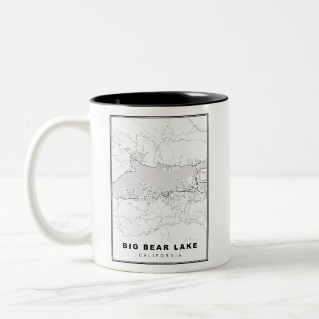 Big Bear Lake Karta Två-Tonad Mugg (Vänster)