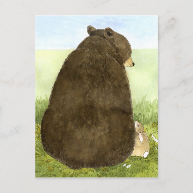 Big Bear & Little Bunny Postcard Vykort (Framsida)