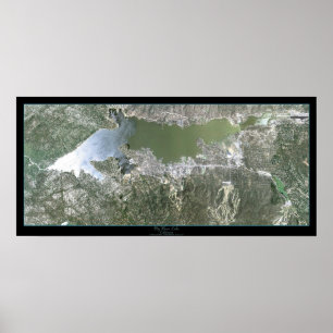 Big Bear satellit- affisch för sjö, Kalifornien