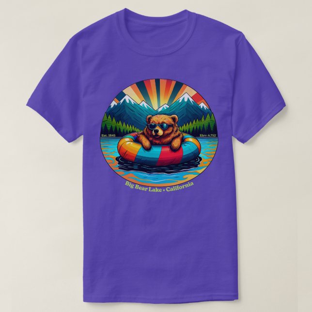 Big Bear Sjö California Animals Wearing Sunglasse T Shirt (Design framsida)