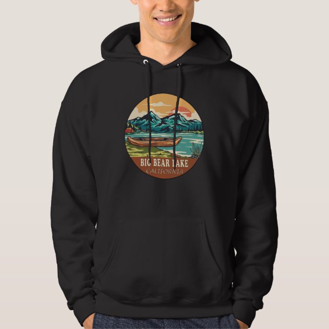 Big Bear Sjö California Boating Fishemblem Hoodie (Framsida)