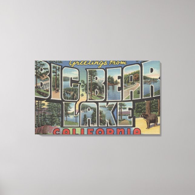 Big Bear Sjö, Kalifornien - Stora Brev Scenes 2 Canvastryck (Framsida)