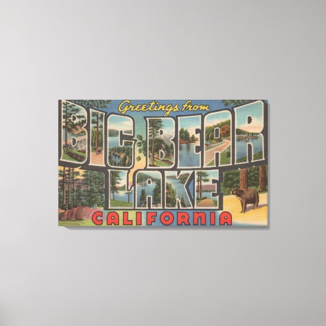 Big Bear Sjö, Kalifornien - Stora Brev Scenes Canvastryck (Framsida)
