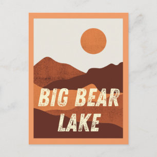Big Bear Sjö, Kaliforniens bergskort, vykort