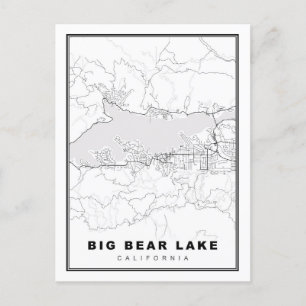 Big Bear Sjö Karta Helg Vykort