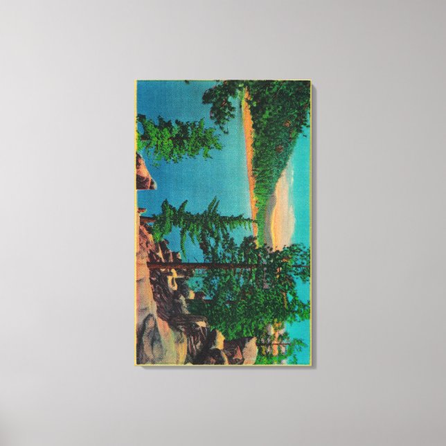 Big Bear Sjö View on Rim o'World Drive Canvastryck (Framsida)