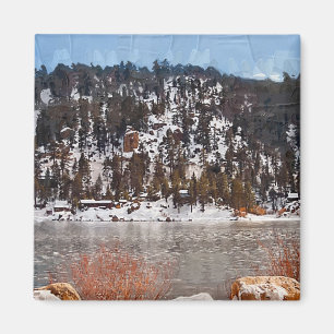 Big Bear sjö, vintersnö Magnet