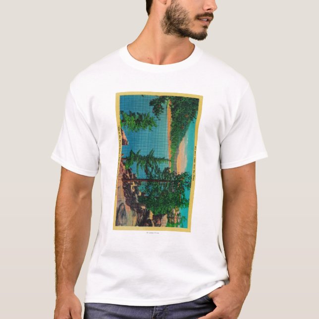 Big Bear sjön beskådar på kanto världsdrevet Tee Shirt (Framsida)