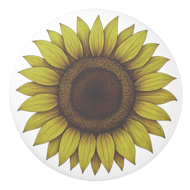 Big Beautiful Earthy Sunflower Unisex Knopp (Framsidan)