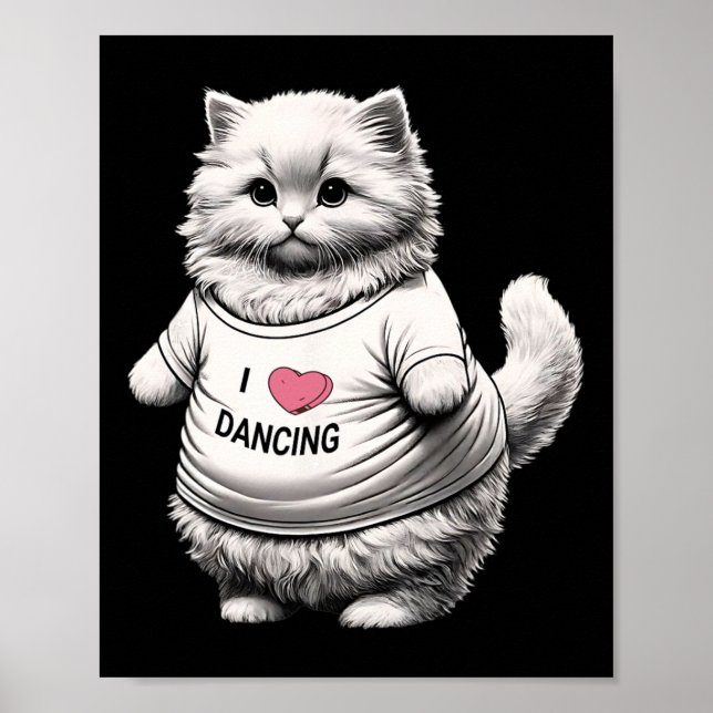 Big Belly Cute Tjock Cat Art Design Tjock Kitten K Poster (Framsidan)