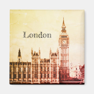 Big Ben Clock & London, Westminster/vintage UK Magnet