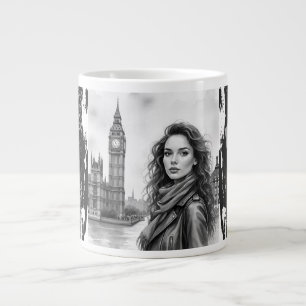 Big Ben Clock Torn, glädjtid i London Jumbo Mugg