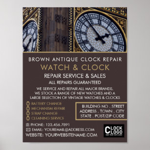 Big Ben Clock Torn, Horologist Advertising Poster