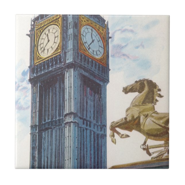 Big Ben Clock Torn i Westminsters palats Kakelplatta (Framsidan)