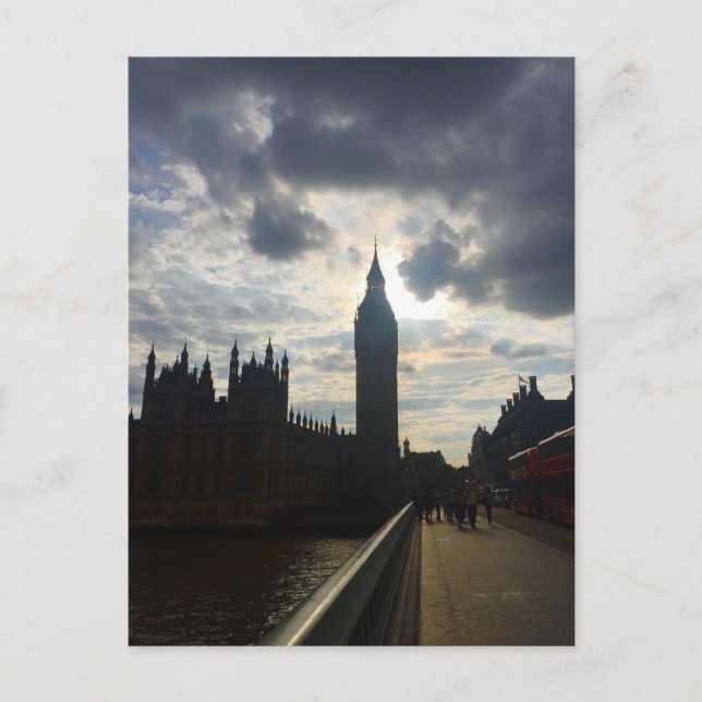 Big Ben Clock Torn London Sunset Photo Postcard Vykort (Framsida)