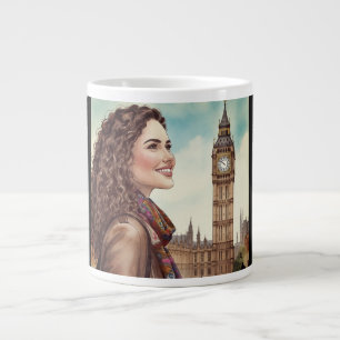 Big Ben Clock Torn,Loving Dam Vacation in London Jumbo Mugg