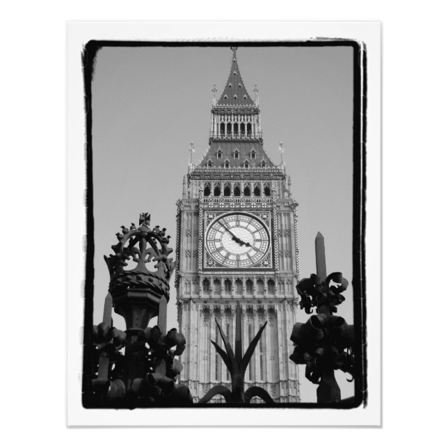 "Big Ben" Clock Torn vid Westminster Palace Fototryck (Framsidan)