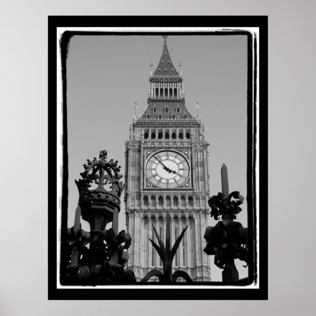 "Big Ben" Clock Torn vid Westminster Palace Poster (Framsidan)