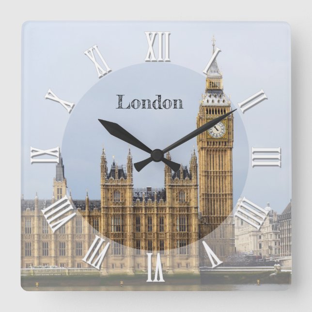 Big Ben Clock UK, London, Westminster/parlamentet Fyrkantig Klocka (Framsida)