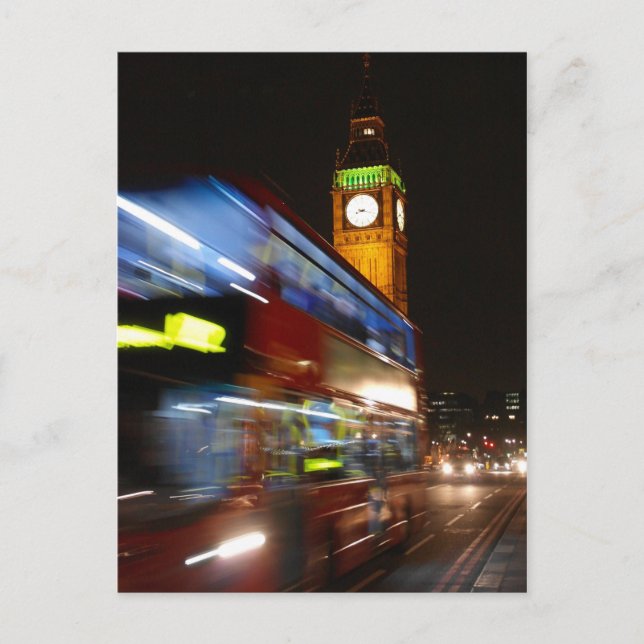 Big Ben - Dubbla Decker Buss - London Postcard Vykort (Framsida)