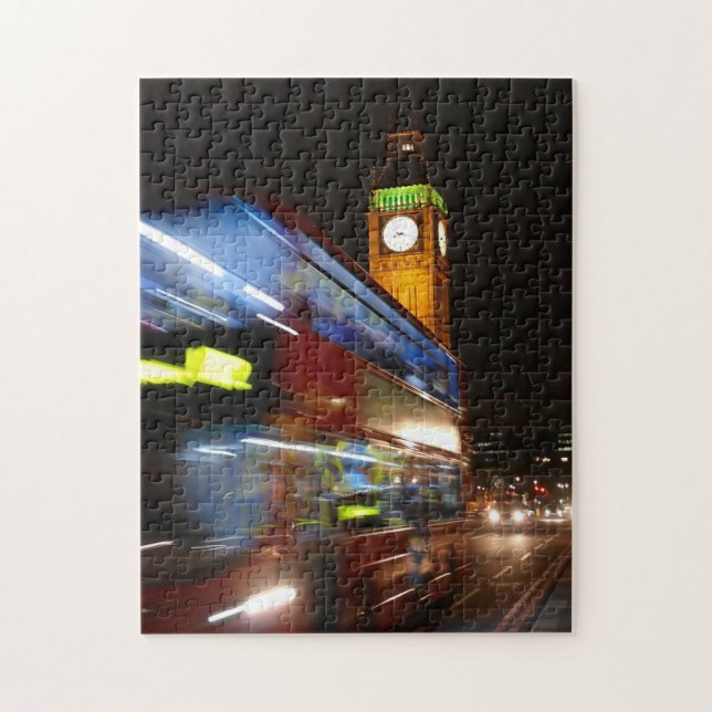 Big Ben - Dubbla Decker Buss - London Puzzle Pussel (Vertikal)