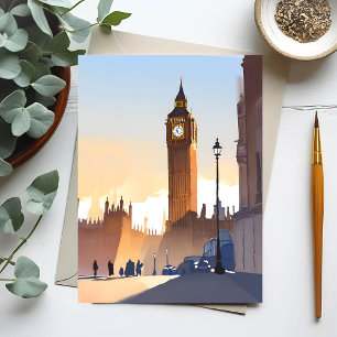Big Ben Elizabeth Tower London England Storbrita Vykort