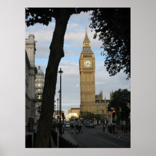 Big Ben genom Träd Poster