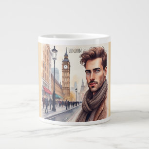 Big Ben, Handsome Man med Loving ögon i London Jumbo Mugg
