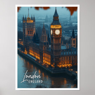 Big Ben Houses från parlamentet London England Poster