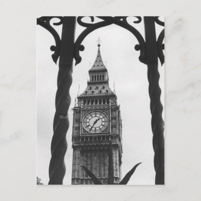 Big Ben i Black & White Vykort (Framsida)