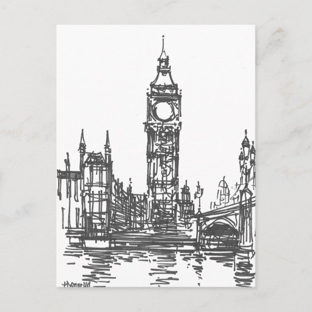 Big Ben i London Post Card Vykort (Framsida)