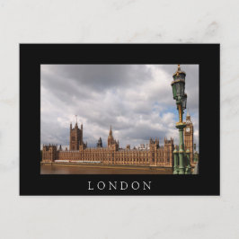 Big Ben i London, svart textvykort Vykort
