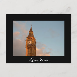 Big Ben i London, svart textvykort Vykort