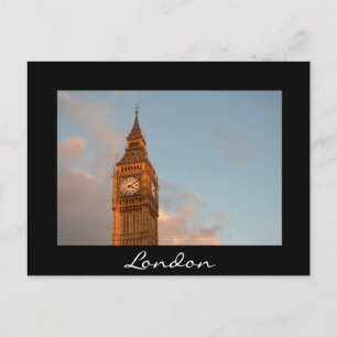 Big Ben i London, svart textvykort Vykort