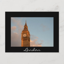 Big Ben i London, svart textvykort Vykort