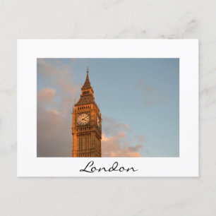 Big Ben i London, vitt textvykort Vykort