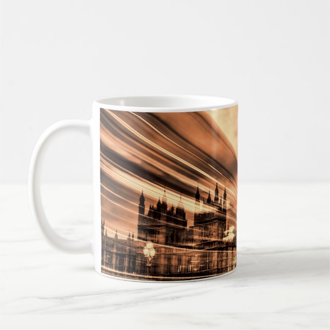 Big Ben i retro stil i London Kaffemugg (Vänster)
