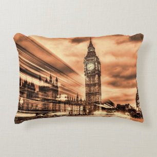 Big Ben i retro stil i London Prydnadskudde